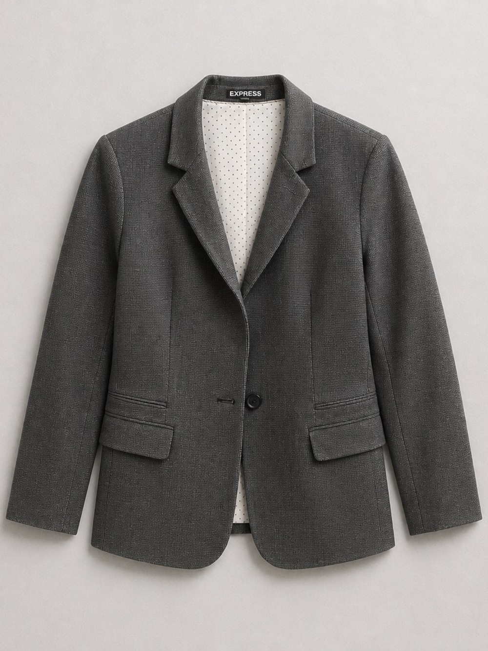 Express Women's Dark Charcoal Single-Button Blazer - Picture 3 of 4